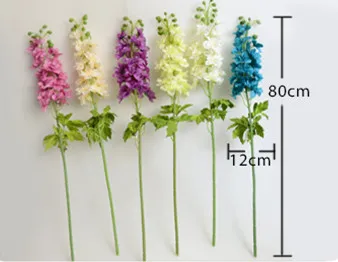

5pcs big delphinium agacis artificial silk flower home dinning stable hallway wedding celebration DIY decorate