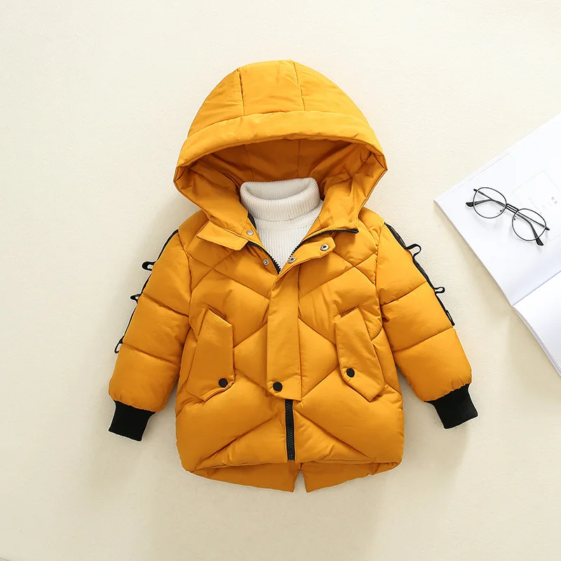 

2019 children winter down parkas boys kids thick cotton casual outerwear for children casual sports hoodies coats clotheing 2-6T