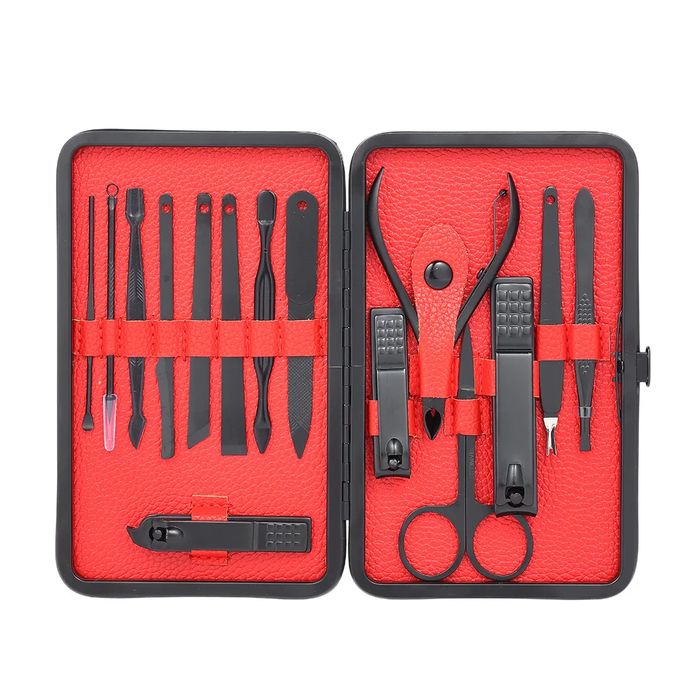 15 шт. Портативный Нержавеющая сталь маникюр педикюр набор ножницы, пинцет, Ножи утилита палочка для ушей, маникюрный комплект для стрижки ногтей Уход за ногами