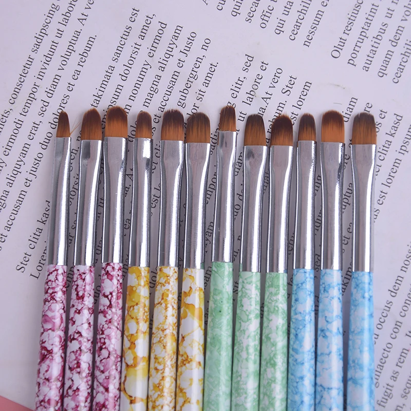 

3Pcs Acrylic Nail Art Drawing Pen Marble Pattern Flower Petal Design Manicure Tool UV Gel Extension Builder Painting Brush