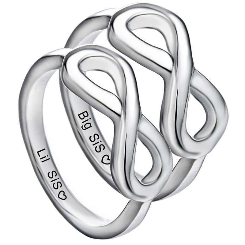 

Two Pieces Exquisite Fashion Rings for Women Men Simple Number 8 Shaped Wedding Rings Modern Creative Wedding Jewelry Best Gift