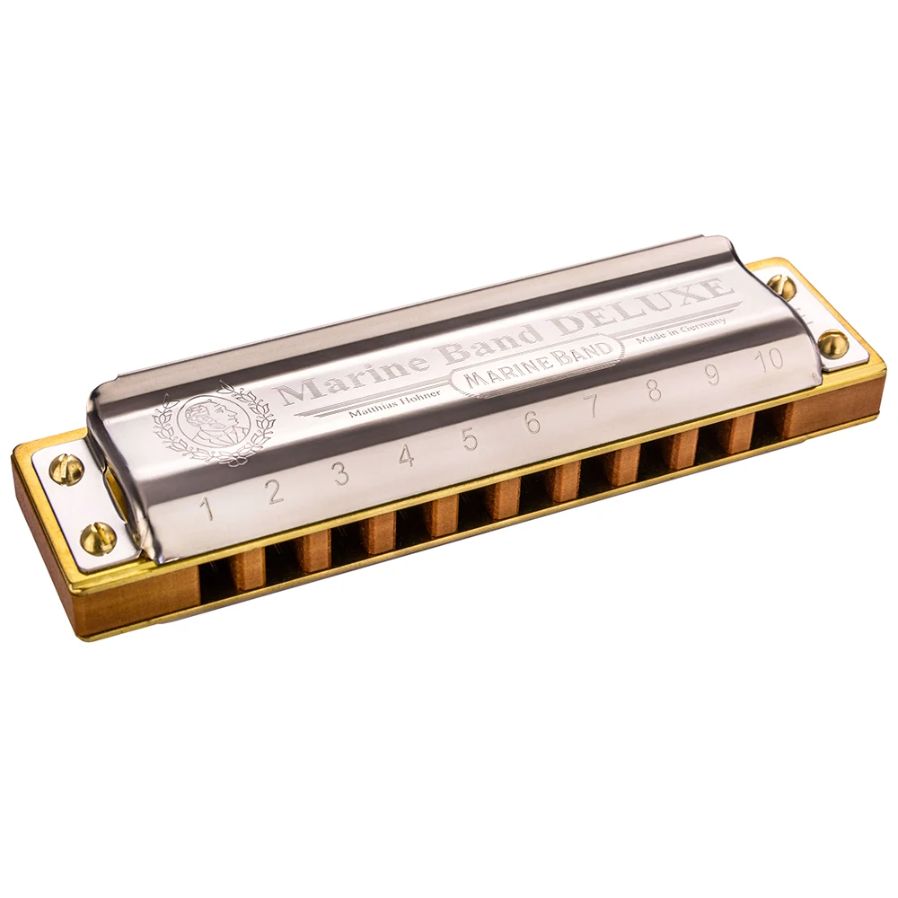 Hohner البحرية الفرقة ديلوكس سلم موسيقي 10 حفرة هارمونيكا الفم الجهاز Instrumentos مفتاح C البلوز القيثارة Pearwood مشط آلات موسيقية