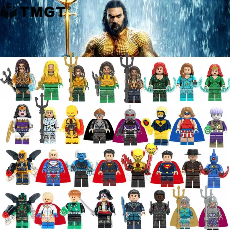20 шт./лот оптовая продажа Aquaman Mera Ocean Master Flash Killer Frost Vulko Orm Nereus Arthur строительные