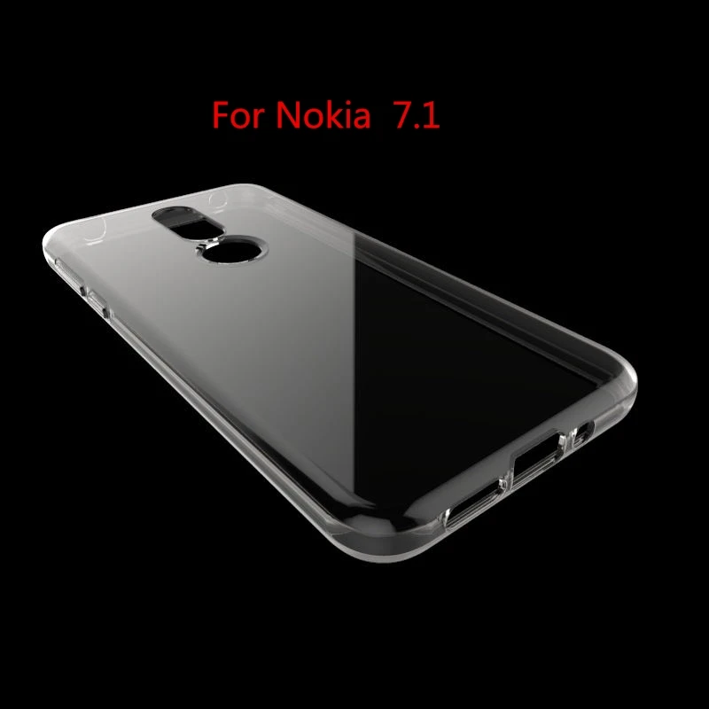 100 шт./лот прозрачный Гладкий Мягкий ТПУ чехол для Nokia 7 1|Бамперы| |