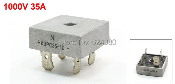 

KBPC35-10 4 Soldering Pins Metal Case Single Phase Half Wave Diode Bridge Rectifier 1000V 35A
