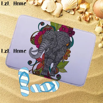 

LzL Home Elephant Pattern Bathroom Mats Set Bath Mat Flannel Toilet Mat Non Slip Carpet Mattress Bathroom Decor Tapis De Bain