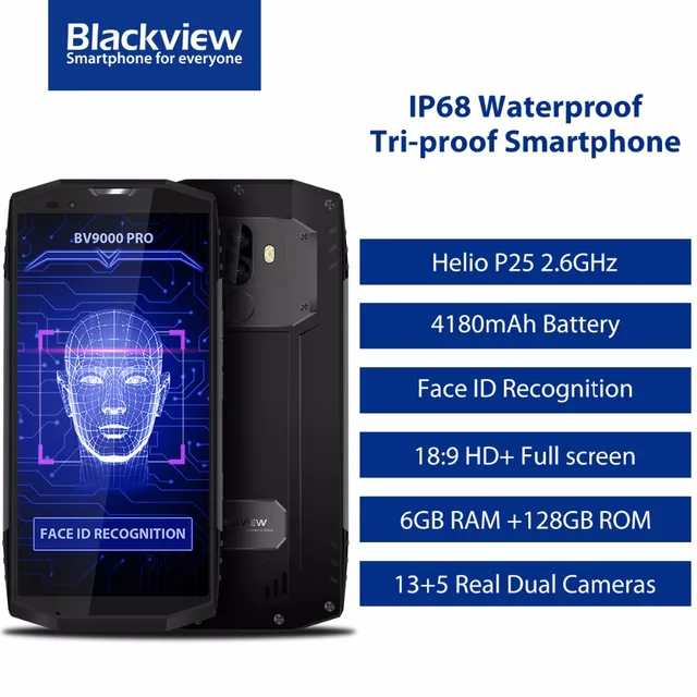 Blackview bv9000 Pro 4 г мобильный телефон 18:9 5.7 "mtk6757 Octa core android 7.1 6 ГБ + 128 ГБ 13MP Водонепроницаемый IP68 NFC OTG Смартфон