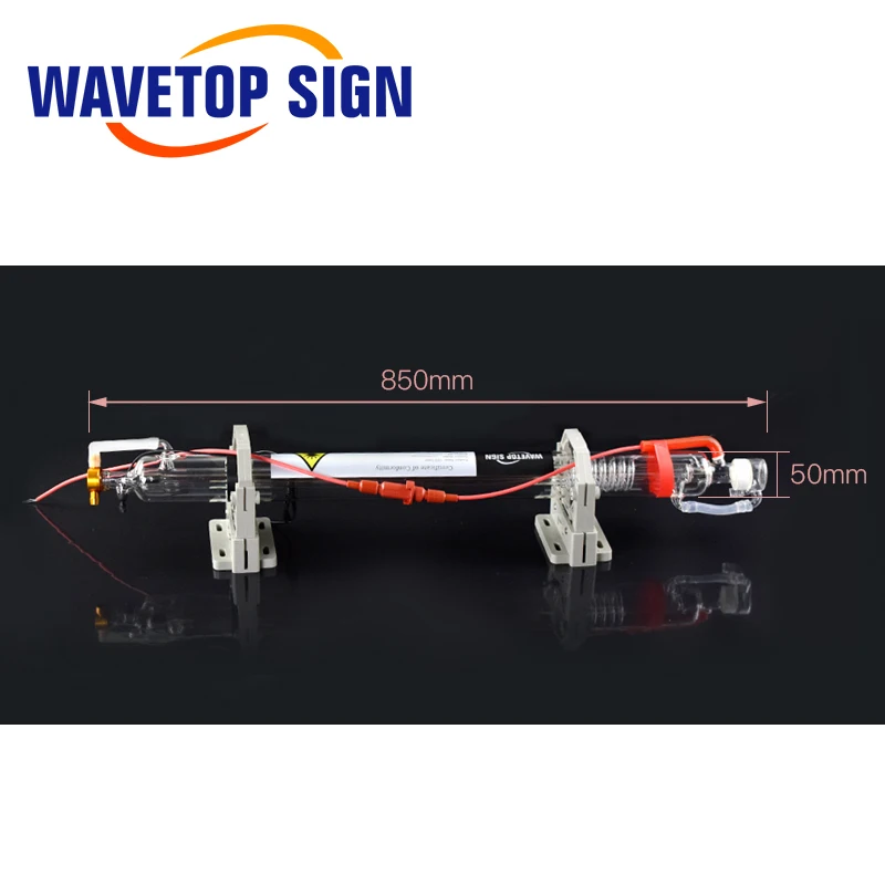 WaveTopSign Co2 стеклянная лазерная трубка 850 мм 45-55 Вт стеклянная Лазерная лампа для CO2 лазерная гравировка резка машина маркировочное оборудование Запчасти