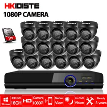 Inicio 16ch AHD 1080 P DVR 1080 P 3000tvl pasillo Interior de cámaras de seguridad cctv kit de 16 canales sistema de video vigilancia hdmi 1080 p