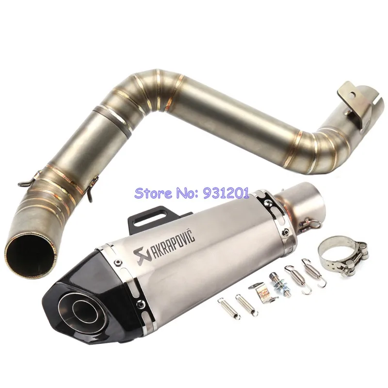 

Motorcycle Akrapovic Exhaust Pipe Muffler Slip On for KTM Duke125 Duke200 Duke250 Duke390 Mid Connect Link Pipe with Muffler
