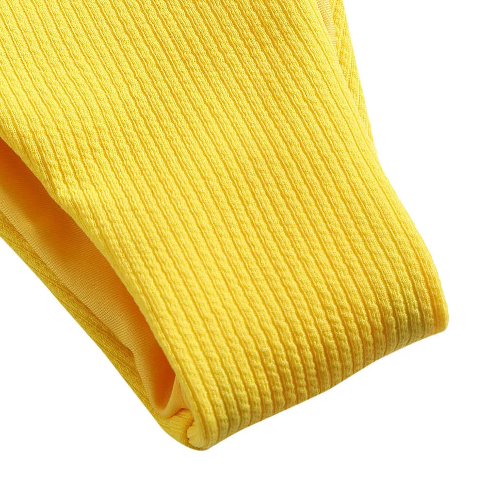 ZAFUL Ribbed Knit Underwire Bikini Push Up Swimwear Women Swimsuit Sexy Low Waist Straps Thong Bikini Set Bathing Suit Biquni