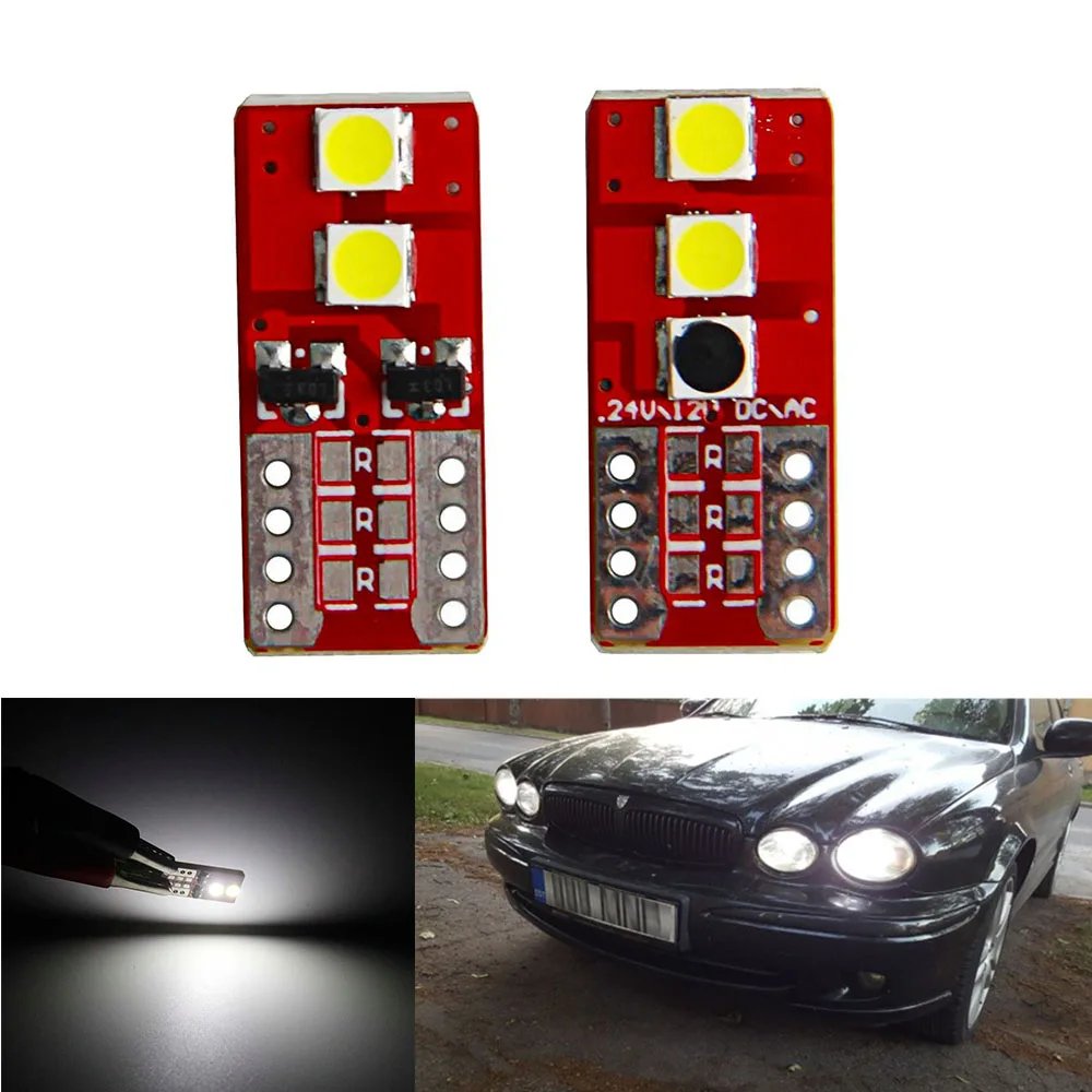 2pcs T10 LED Bulbs White 168 501 W5W LED Lamp T10 Wedge 3030 4SMD Auto Festoon Interior Lights 12V - 24V 6000K Led Lamp For Cars