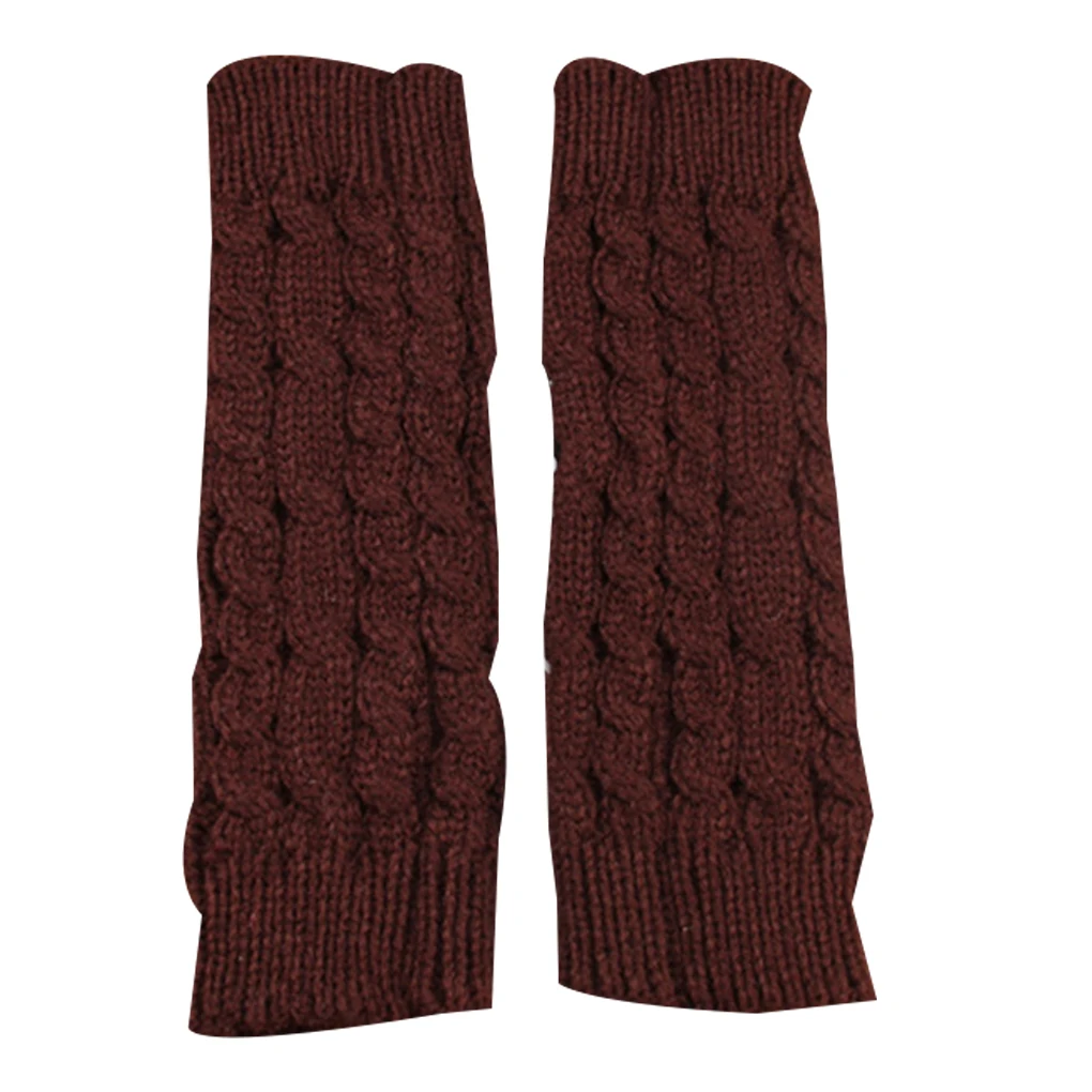 1 пара зимних теплых женских вязаных длинных полуперчаток, гетры для рук, рукавицы с отверстиями, зимние теплые перчатки для верховой езды для девочек