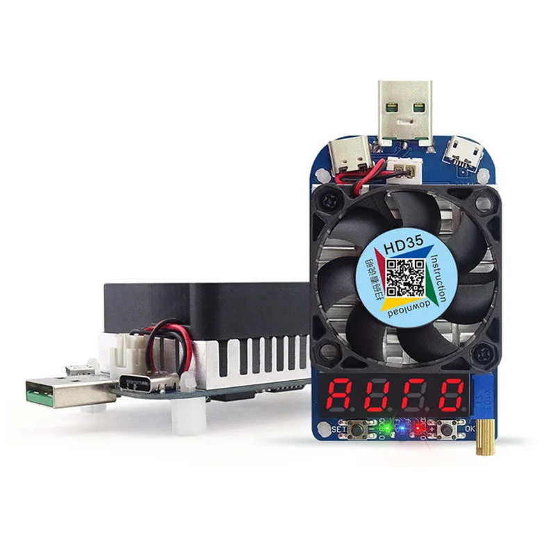 

THGS RD HD35 Trigger QC2.0 QC3.0 Electronic USB Load resistor Discharge battery test adjustable current voltage 35w