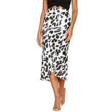 Новые осенние Хай-стрит леопардовой расцветки с завышенной талией юбка пикантные Для женщин Длинная юбка обтягивающая модель с цветочным принтом; модная популярная обувь вечерние юбка в стиле "Ретро" Vestido