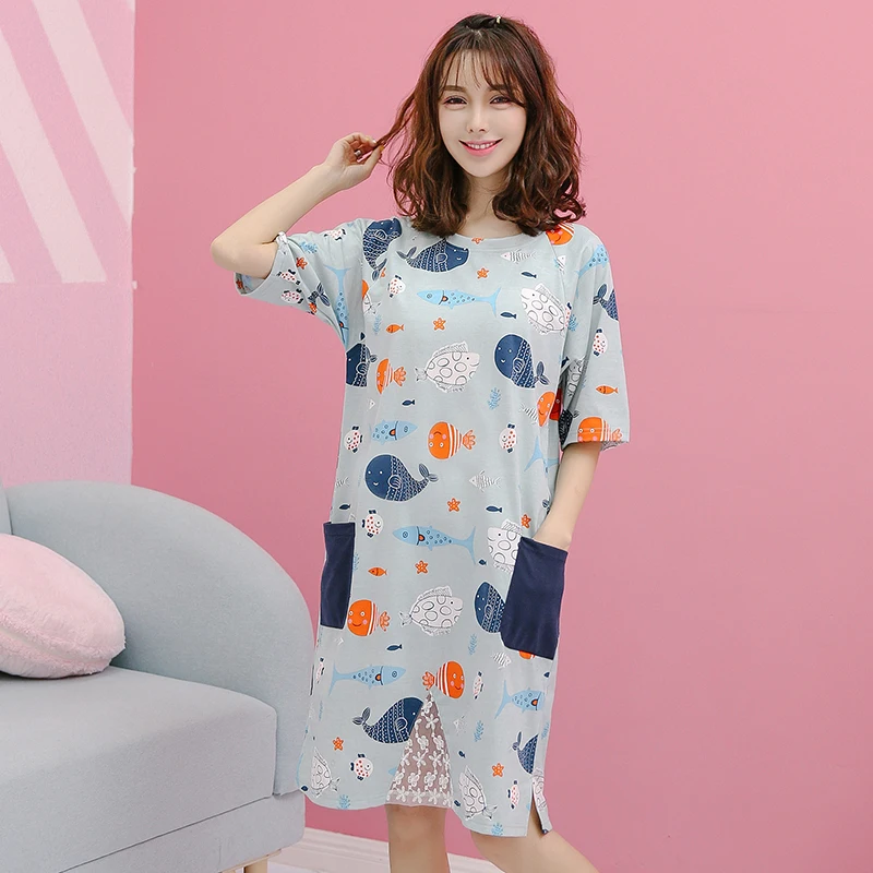 Buy Women Big Yards M XXL T Shirt Dress Nightgown Robe