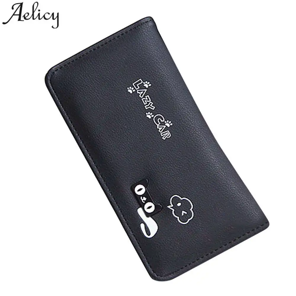 

Aelicy Luxury Long Women Cute Cat Wallet Female Ladies Handy Coin Purses Card Holders Leather Fashion Mobile Phone Money Bag