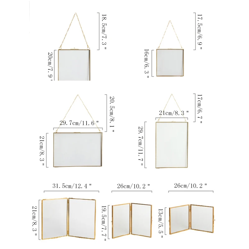 Светильник в скандинавском стиле, Роскошная золотая латунная подвесная рамка, 6 дюймов, 8 дюймов, настенная рамка для гостиной, настольные фоторамки, украшения, подарки