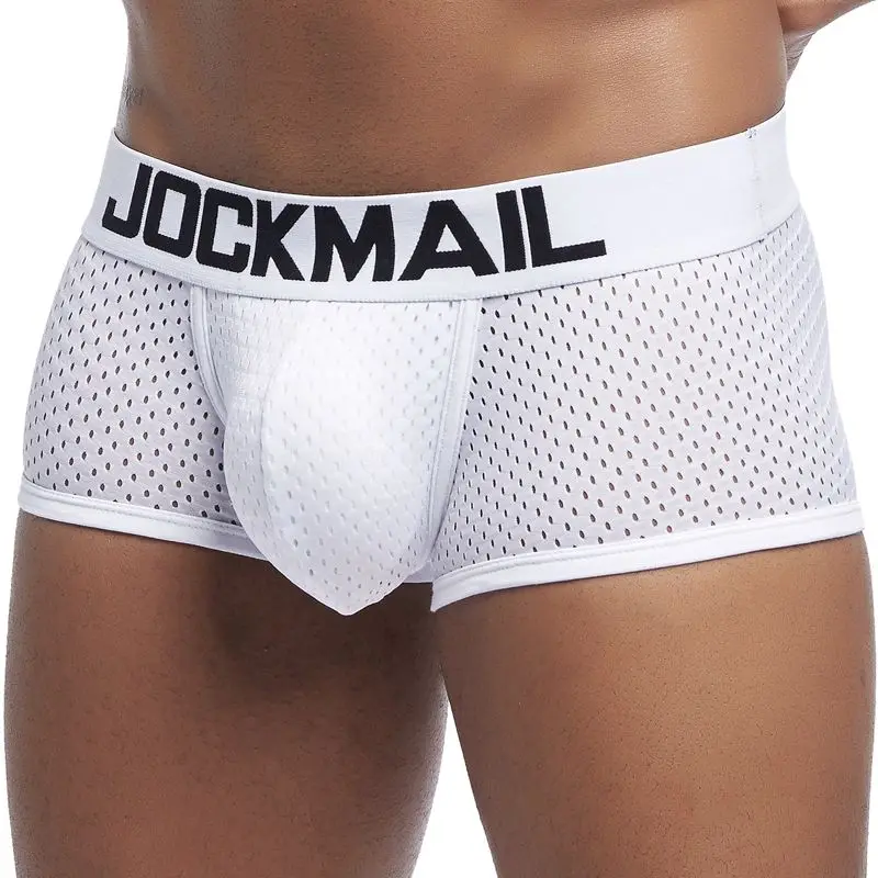 Мужские трусы боксеры JOCKMAIL дышащие сетчатые с карманом для пениса сексуальное