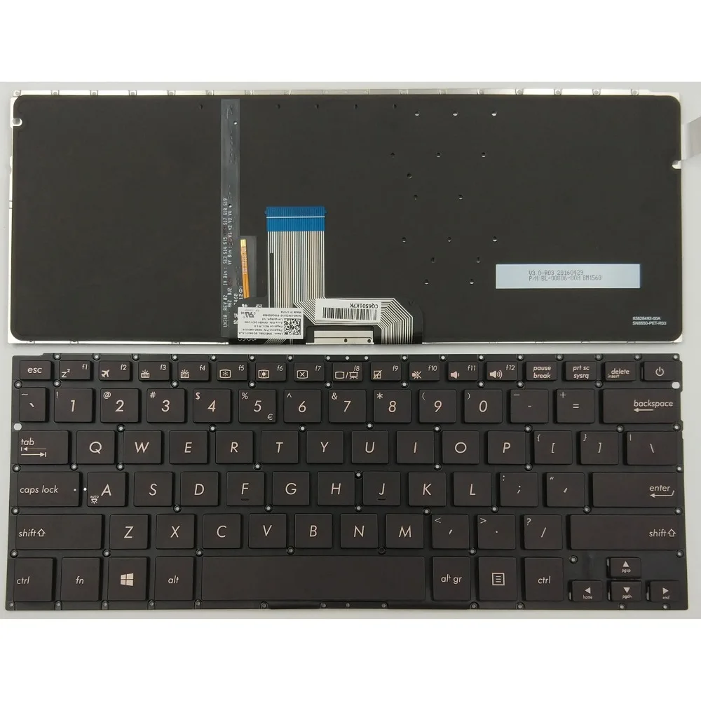 

New Laptop Keyboard for Asus ZenBook UX310 UX310UA UX310UQ U4000 U4000U U4000UQ Series Black US Backlit