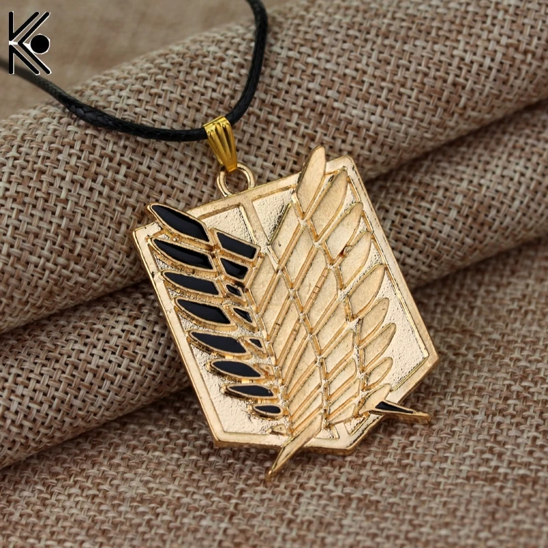 Модное ожерелье атака на Титанов ювелирные изделия длинное с кулоном кожаные