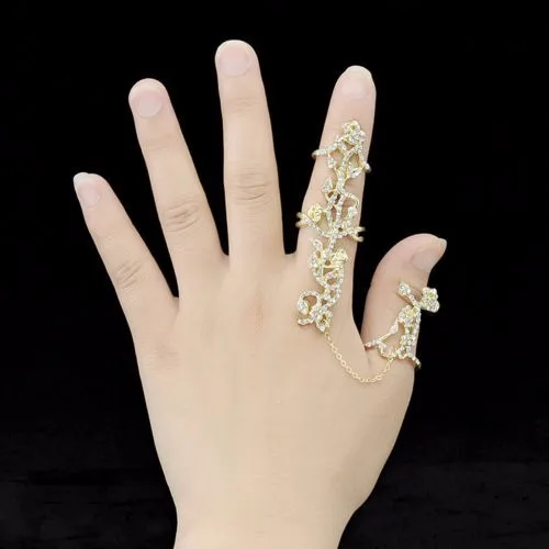 1 шт. Популярные Модные женские кольца несколько пальцев Стек костяшки группа Роза Кристалл кольцо хорошие украшения в подарок