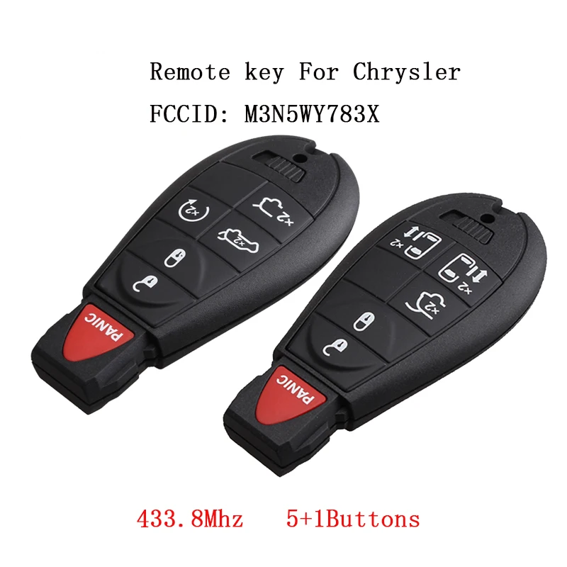 

6Buttons Remote Keyless key For Chrysler M3N5WY783X 433.8Mhz Car Key Fob Transmitter For Jeep Grand Cherokee 2008 - 2015
