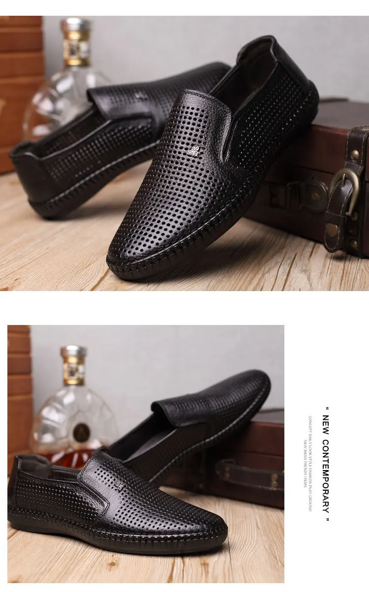 COSIDRAM/мужская повседневная обувь; лоферы из натуральной кожи; дышащие удобные туфли; летняя модная обувь для вождения; SHB-020