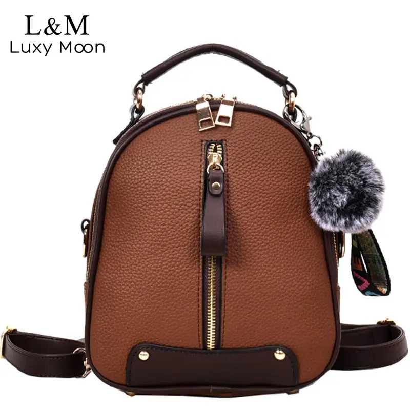 

Small Multifunction Backpack Women Shoulder Bag Teenage Girls School Bags Leather Backpacks Travel Bag Black 2018 Daypack XA571H