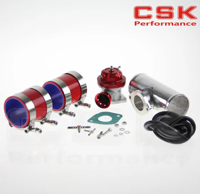 Красный 30PSI TS BOV turbo + 2 5 &quot63 5*150 мм Фланцевая труба * красные силиконовые шланги 4