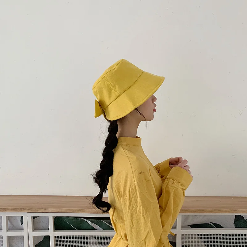 2019 Лидер продаж Круглый топ шляпки с бантом Лето Рыбака Шапки для женщин пляжные леди