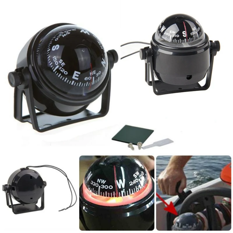 Electronic Sea Marine Boat Ship Compasses Car Truck Compass Navigation Positioning High Precision Pointing Guide With Led Light