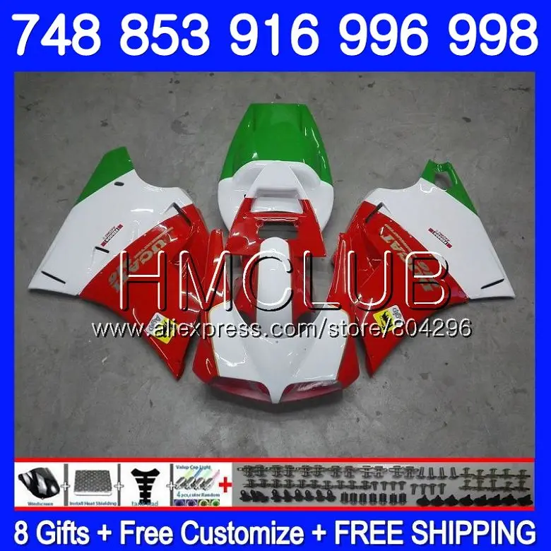 

Red green HOT Fairing For DUCATI 748 853 916 94 95 96 97 98 99 01 02 135HM.6 996 998 S R 1994 1996 1997 1998 1999 2000 2001 2002