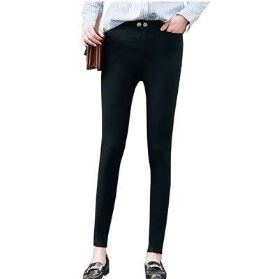 {Guoran} обтягивающие женские узкие брюки женские черные синие брюки леггинсы тонкие женские модные брюки плюс размер 5XL - Цвет: black