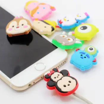 

2pcs Cartoon USB Cable Earphone Protector Headphones Line Saver For iPhone 5 6 6s 7 8 iPad Charging Line Data Cable Protection
