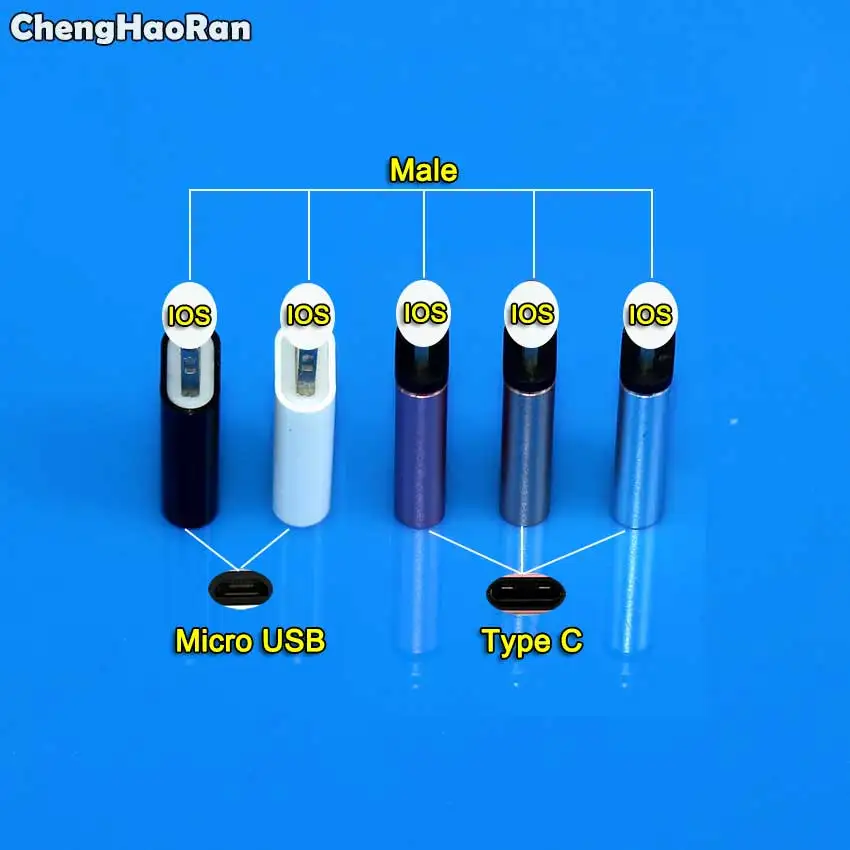 

2pcs For Lightning to Micro USB / Type-C Charger Adapter Female to Male Converter Adapter for iPhone 6 6s 7 8 Plus X 10 for iPad