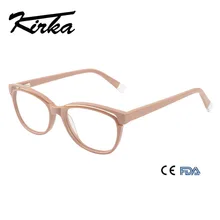 Кирка Мода Хаки глаз очки оправа прозрачные линзы оптические очки ацетат Бежевый оправа для очков для женщин