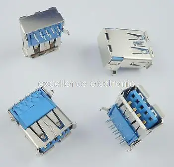 

50Pcs USB 3.0 Type-A Female 9 Pin DIP Socket Connector