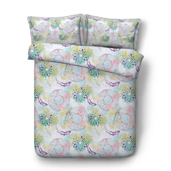 

Watercolor pattern Digital print Bedding Set Quilt Cover Design Bed Set Bohemian a Mini Van Bedclothes 3pcs JF516
