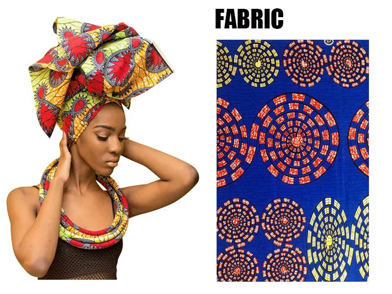 Африканский женский головной платок+ ожерелье цветной головной платок хлопок восковой печати шарф большой размер Африка бандана ручной работы ожерелье WYB20