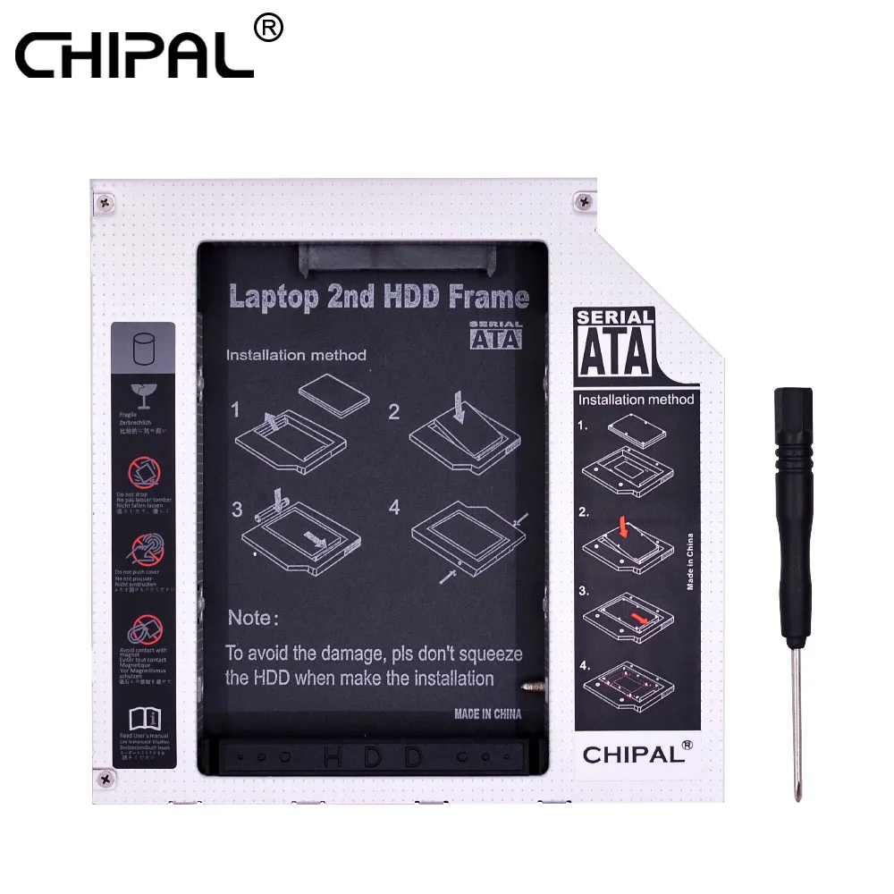 CHIPAL 2nd HDD Caddy 12,7 мм PATA IDE to SATA 3,0 для 2,5 ''2 T SSD чехол для жесткого диска для ноутбука DVD-ROM CD-ROM Optibay