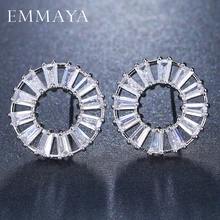 EMMAYA Круглый AAA качество модные ювелирные изделия блеск CZ Циркон серьги для женщин