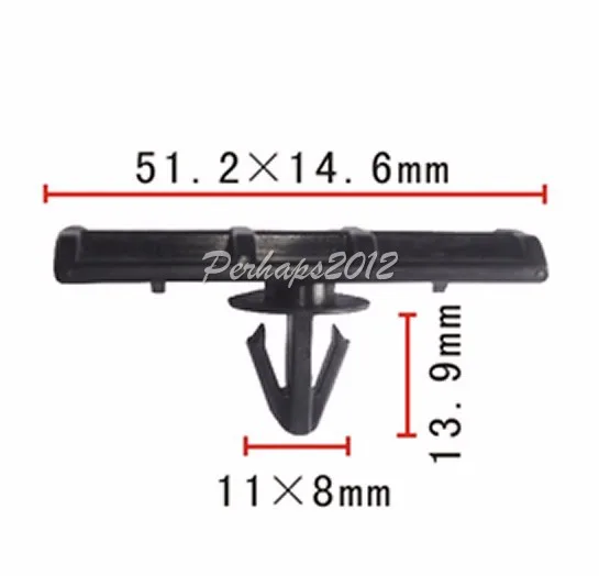 50x Black Nylon for Ford Rocker Panel Ground Effect Moulding Clip