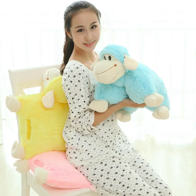 55x50cm Dual Purpose Plush Soft Sheep Toy & Open As Playing Mat  Sofa Cushion Bed Pillow Plush Toy For Children Room Decoration
