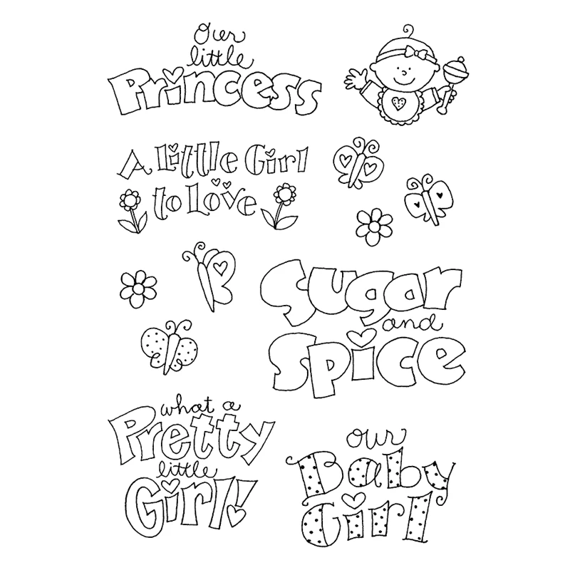 

Baby Girl Transparent Clear Silicone Stamps for DIY Scrapbooking/Card Making/Kids Christmas Fun Decoration Supplies HEM69