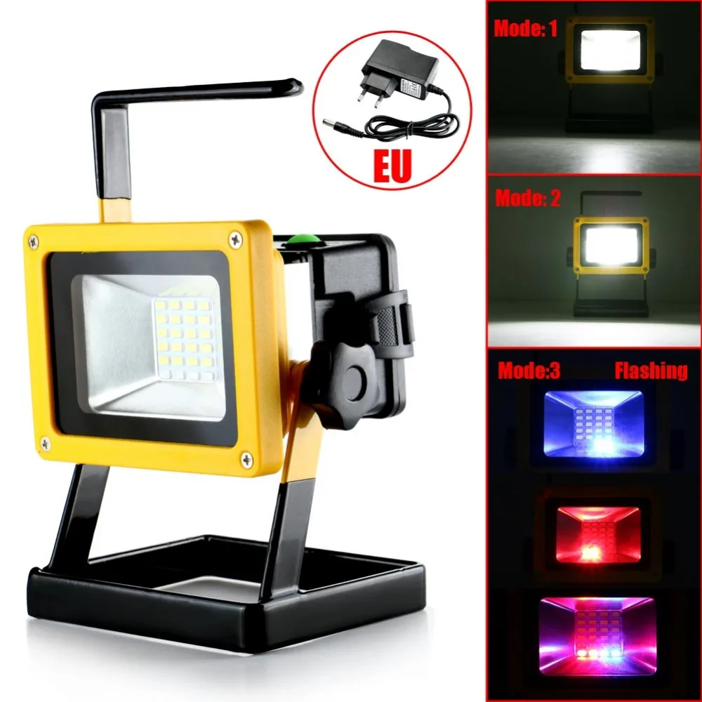 

30W Rechargeable Portable LED Spotlight Lamp Floodlight Work Light for Outdoor Camping Hunting Colorful +White Light