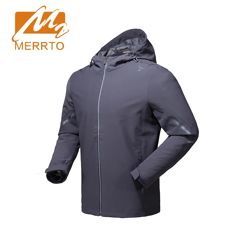 

Merrto outdoor Men's Windproof Waterproof Softshell Jackets with hood Breathable running Sports Jackets Climbing camping coat