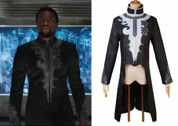 

Black Panther Cosplay Long Jacket Superhero T'Challa Cos Black Swallow-tailed Coat Halloween Cosplay Costumes Man Daily Outfit