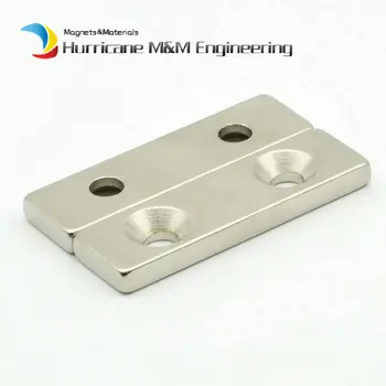 

NdFeB Fixing Magnet 40x10x5 mm with 2 M5 Screw Countersunk Hole Block Neodymium Rare Earth Permanent Magnet Drop Shipping 24pcs