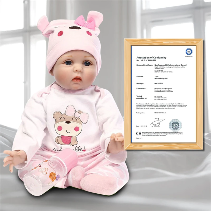 

NPK 55cm/40cm Newborn Reborn Baby Dolls Silicone Cute Soft Babies Doll For Girls Princess Kid Fashion Girls Bebe Reborn Dolls